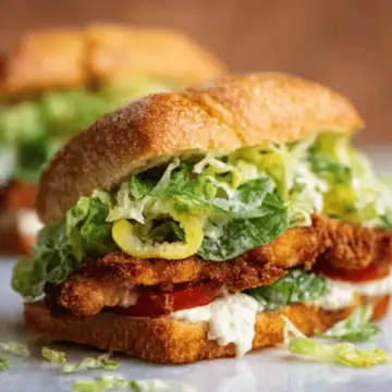 Crispy Chicken Caesar Sandwiches.