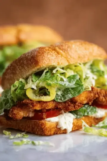 Crispy Chicken Caesar Sandwiches.