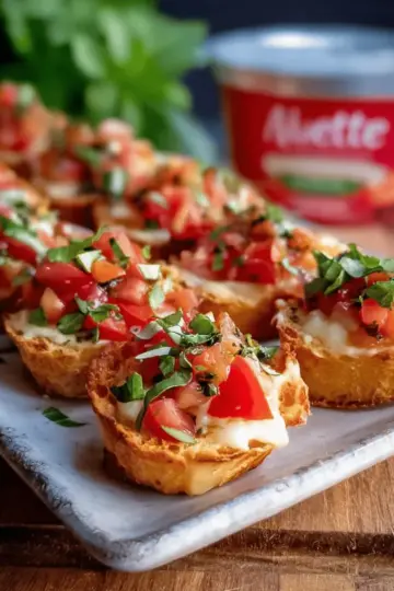Cheesy Bruschetta Bites
