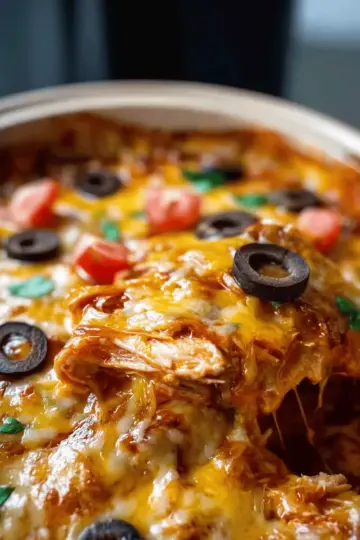 Crockpot Chicken Enchilada Casserole