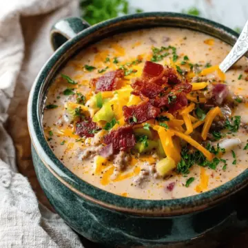 Slow Cooker Cheeseburger Soup with Bacon (Easy & Delicious)