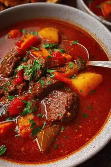 Hungarian Goulash (beef stew-soup)