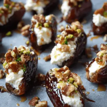 Mascarpone Stuffed Dates with Maple Drizzle