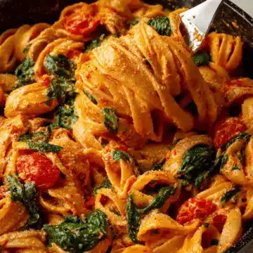 One-Pan Creamy Tomato Spinach Pasta