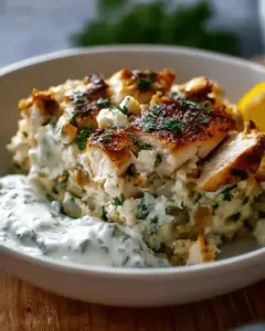 Dump-and-Bake Chicken Tzatziki Casserole