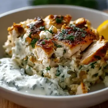 Dump-and-Bake Chicken Tzatziki Casserole