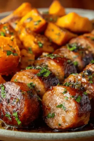 How to Make Honey Garlic Sausage with Roasted Sweet Potatoes