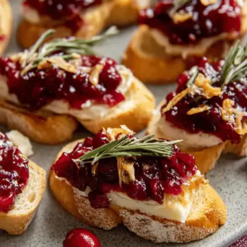 Simple Cranberry Brie Crostini