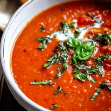 Homemade Roasted Tomato Basil Soup