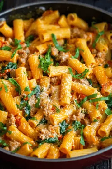 Creamy Sausage Rigatoni (One-Pot, 30-Minute Meal)