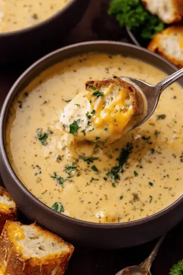 Hearty Cheddar Garlic Herb Potato Soup