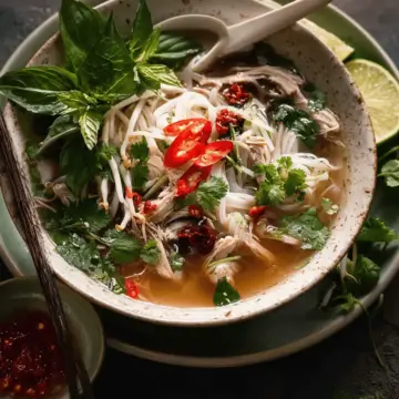 Vietnamese Chicken Pho soup (Pho Ga)