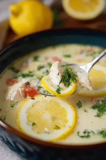 Avgolemono soup (Greek lemon chicken soup)