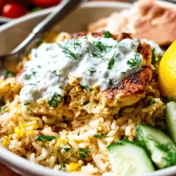 Dump-and-Bake Chicken Tzatziki with Rice