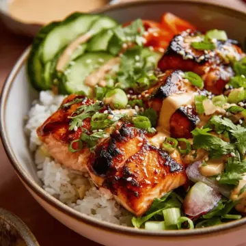 Honey Glazed Salmon Bowls