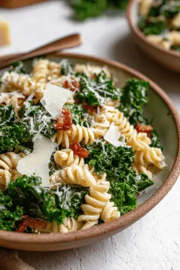 Kale Caesar Pasta Salad