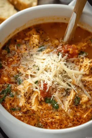 Crockpot Chicken Parmesan Soup