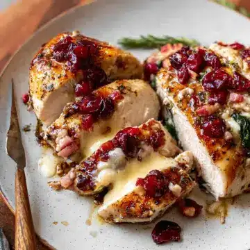 Cranberry Brie Stuffed Chicken Breasts