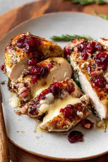 Cranberry Brie Stuffed Chicken Breasts