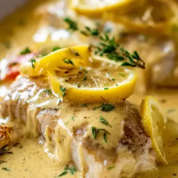Baked Fish with Lemon Cream Sauce