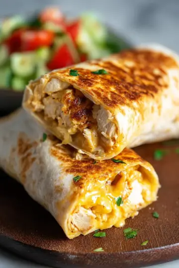 Cheesy Garlic Chicken Wraps