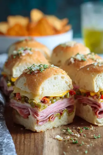 Mini Muffuletta Sandwiches