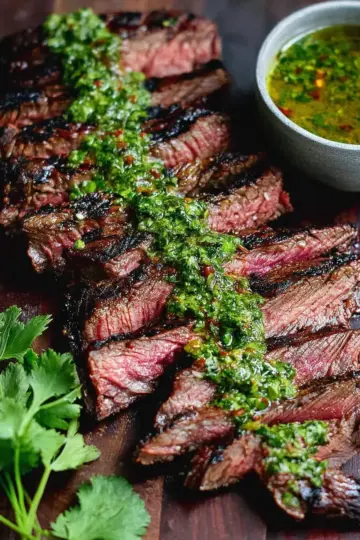 Grilled Skirt Steak with Chimichurri Sauce