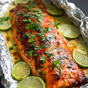 Baked Honey Cilantro Lime Salmon in Foil