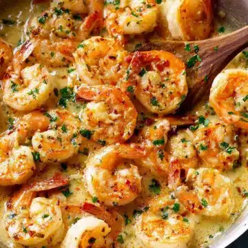 Creamy Garlic Prawns (Shrimp)