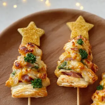 Ham and Cheese Puff Pastry Christmas Trees