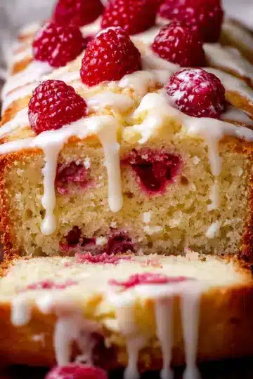 Glazed White Chocolate Raspberry Loaf