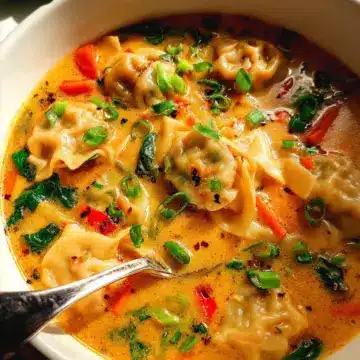 Thai Red Curry Potsticker Soup