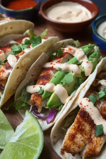 Spicy Mayo Fish Tacos Recipe