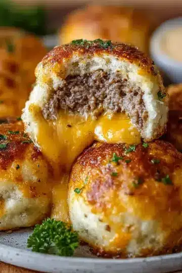 Garlic Parmesan Cheeseburger Bombs Recipe