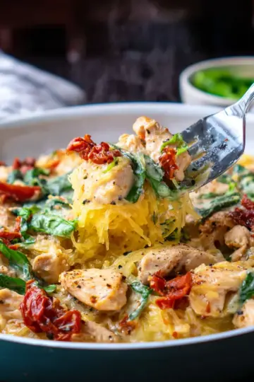 Tuscan Chicken Spaghetti Squash