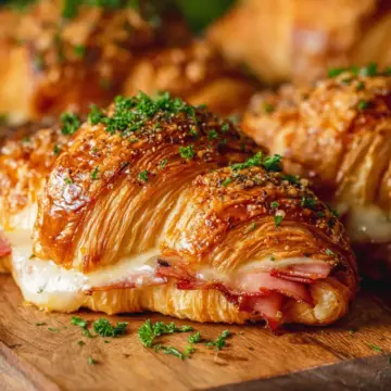 Baked Ham and Cheese Croissants