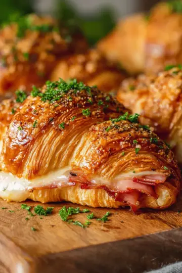Baked Ham and Cheese Croissants