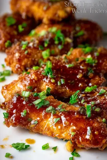 Sticky Honey Garlic Chicken Tenders