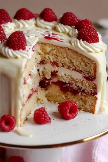 White Chocolate Raspberry Cake