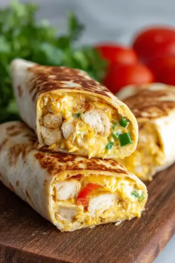 Cheesy Garlic Chicken Wraps