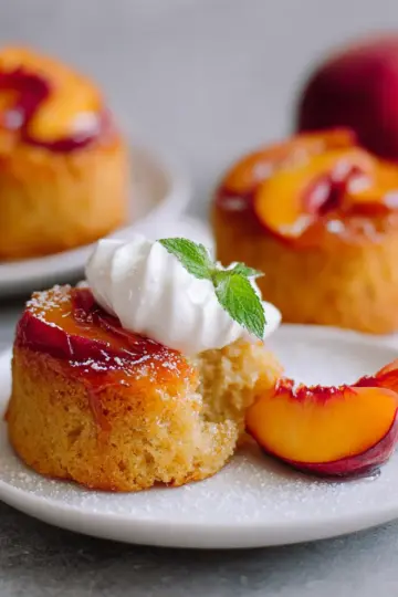 Peach Upside Down Mini Cakes (Cupcakes)