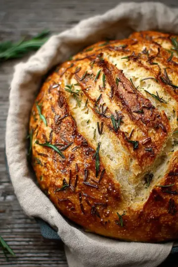 Rosemary and Sea Salt Rustic Bread Loaf