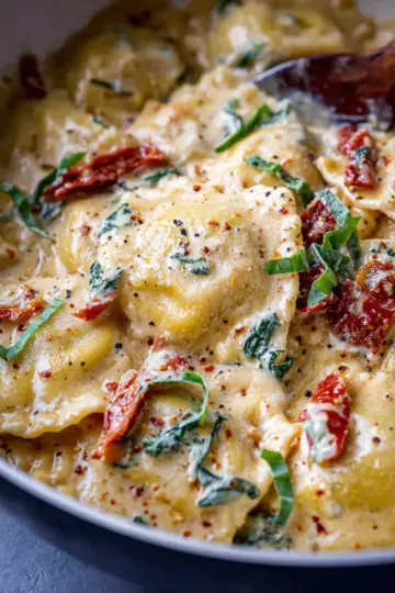 Creamy Tuscan Ravioli