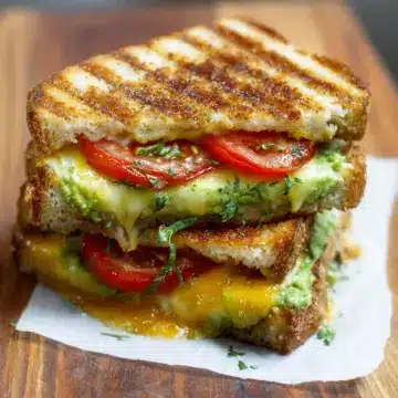 Tomato and Avocado Grilled Cheese Sandwich