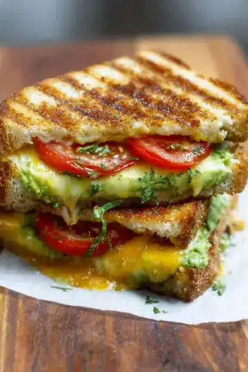 Tomato and Avocado Grilled Cheese Sandwich