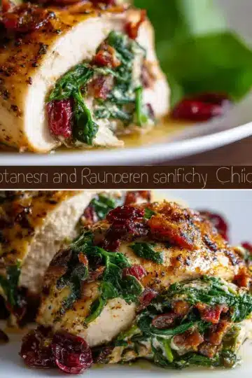 Spinach and Cranberry Stuffed Chicken