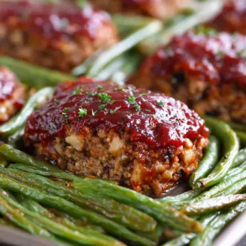 Sheet Pan Meatloaf and Green Beans Recipe