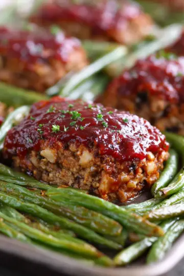 Sheet Pan Meatloaf and Green Beans Recipe