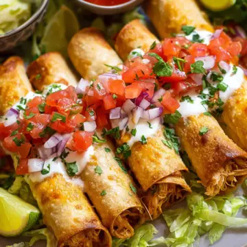 Chicken Taquitos (Baked or Fried) with 3 Sauces