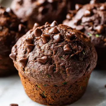 Healthy Double Chocolate Zucchini Muffins